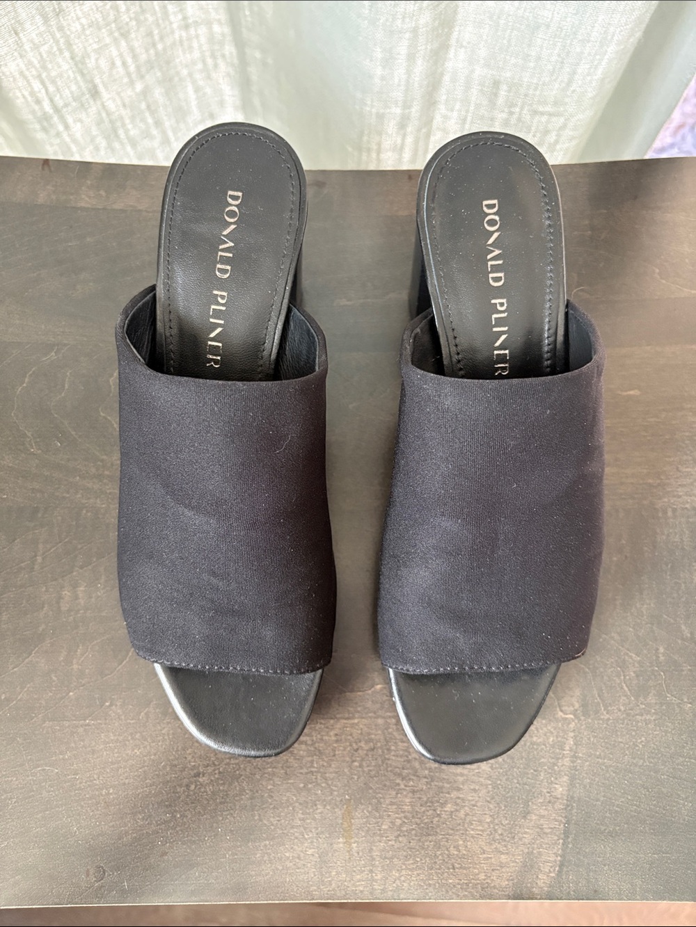 Donald J. Pliner Black Open-Toe Slide Mules